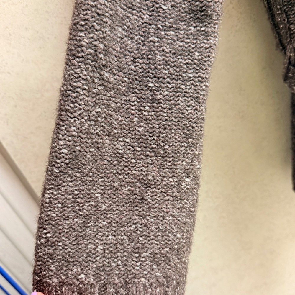 J. Crew Cardigan Sz L Womens Brown Wool Blend Belted Cozy Shawl Collar Sweater - Picture 5 of 8